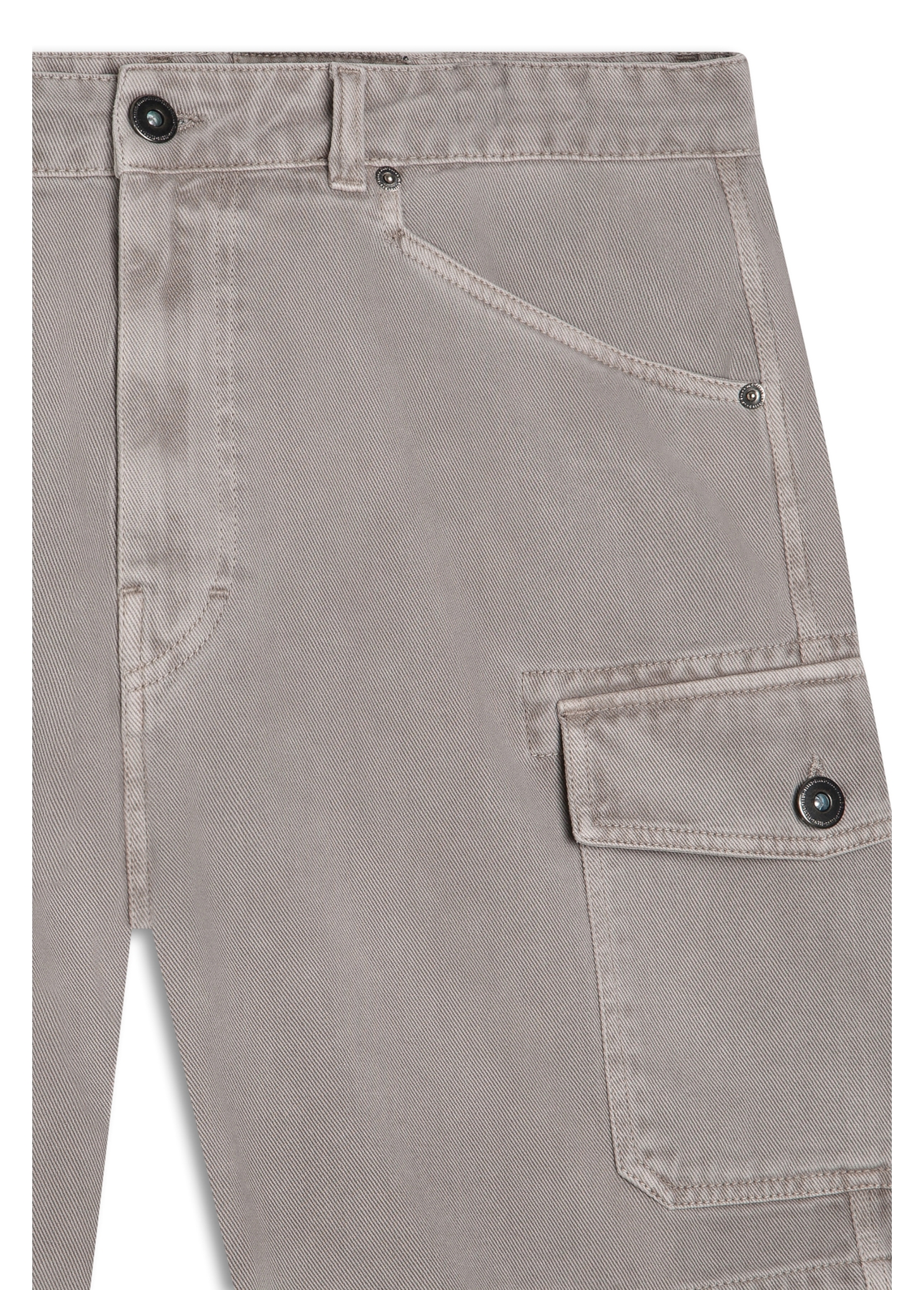 Bermuda White Denim Cargo Silver