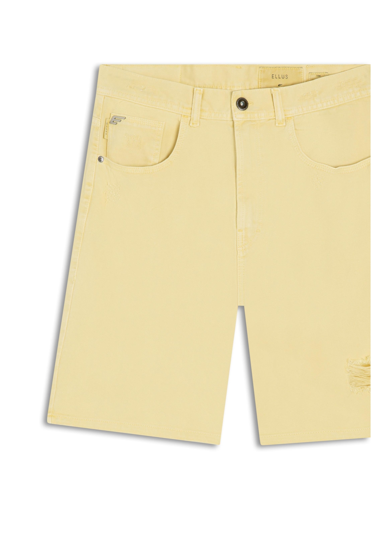 Bermuda White Denim Rock Amarelo