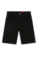 Bermuda White Denim Rock Preto