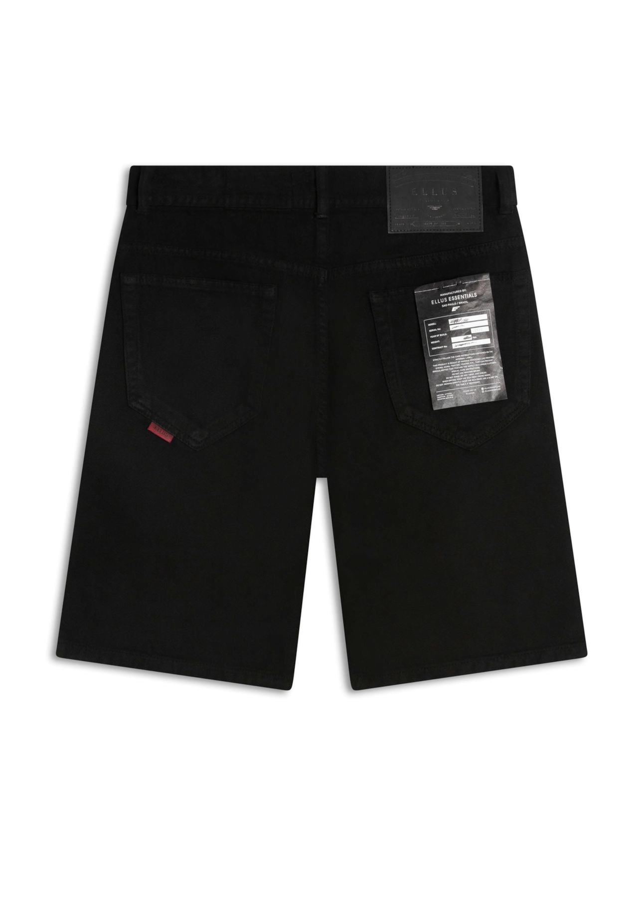 Bermuda White Denim Rock Preto