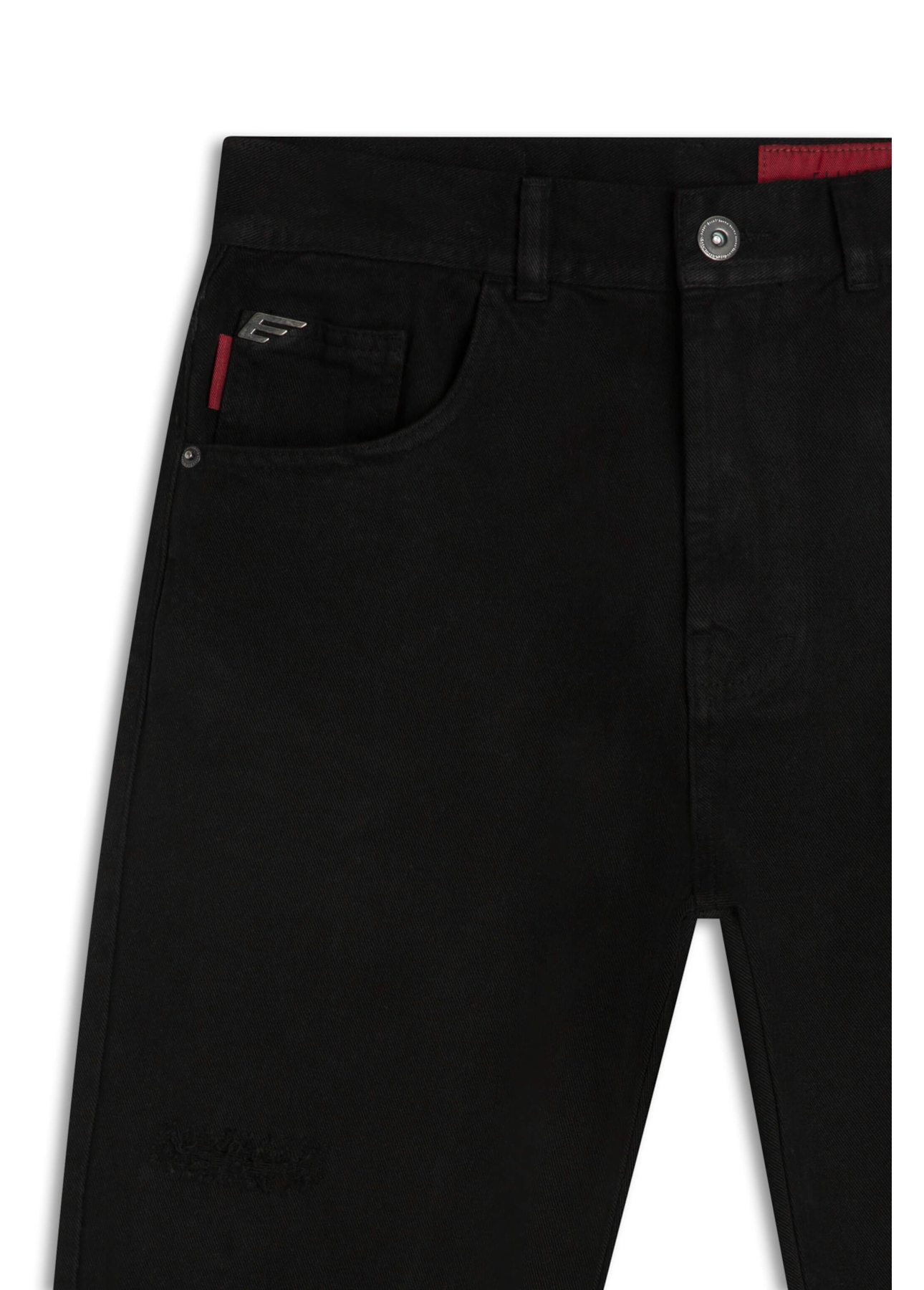 Bermuda White Denim Rock Preto