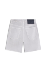 Bermuda White Denim Skate 5 Pockets Silver
