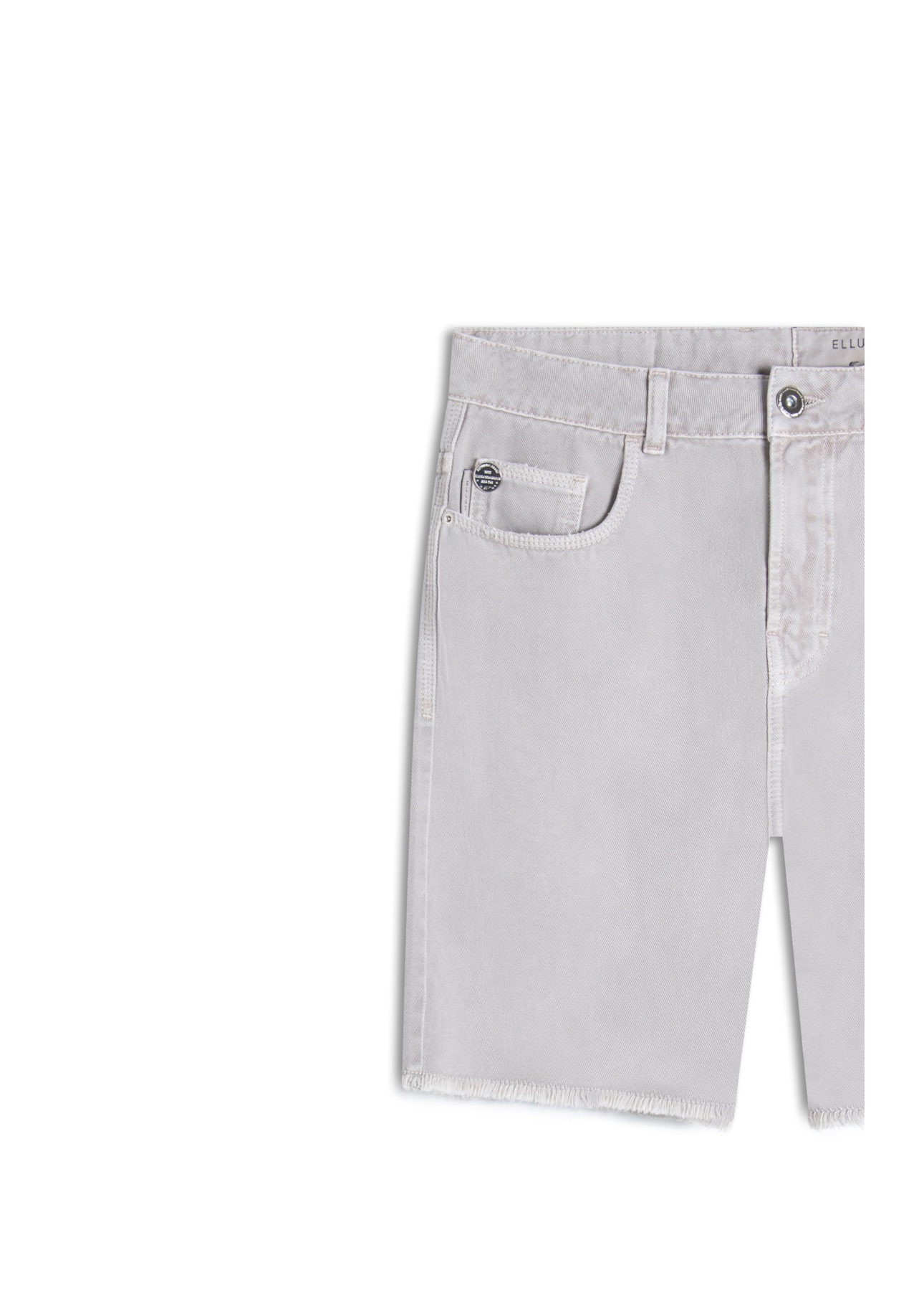 Bermuda White Denim Skate 5 Pockets Silver