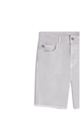 Bermuda White Denim Skate 5 Pockets Silver