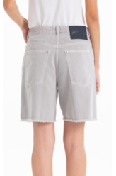Bermuda White Denim Skate 5 Pockets Silver