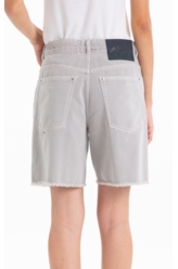 Bermuda White Denim Skate 5 Pockets Silver