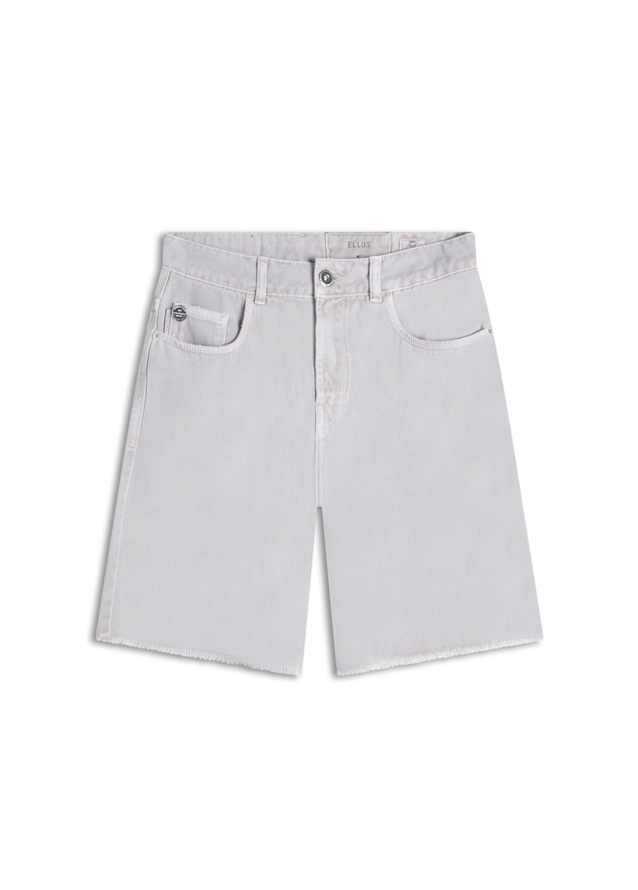 Bermuda White Denim Skate 5 Pockets Silver