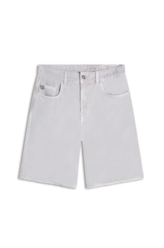 Bermuda White Denim Skate 5 Pockets Silver