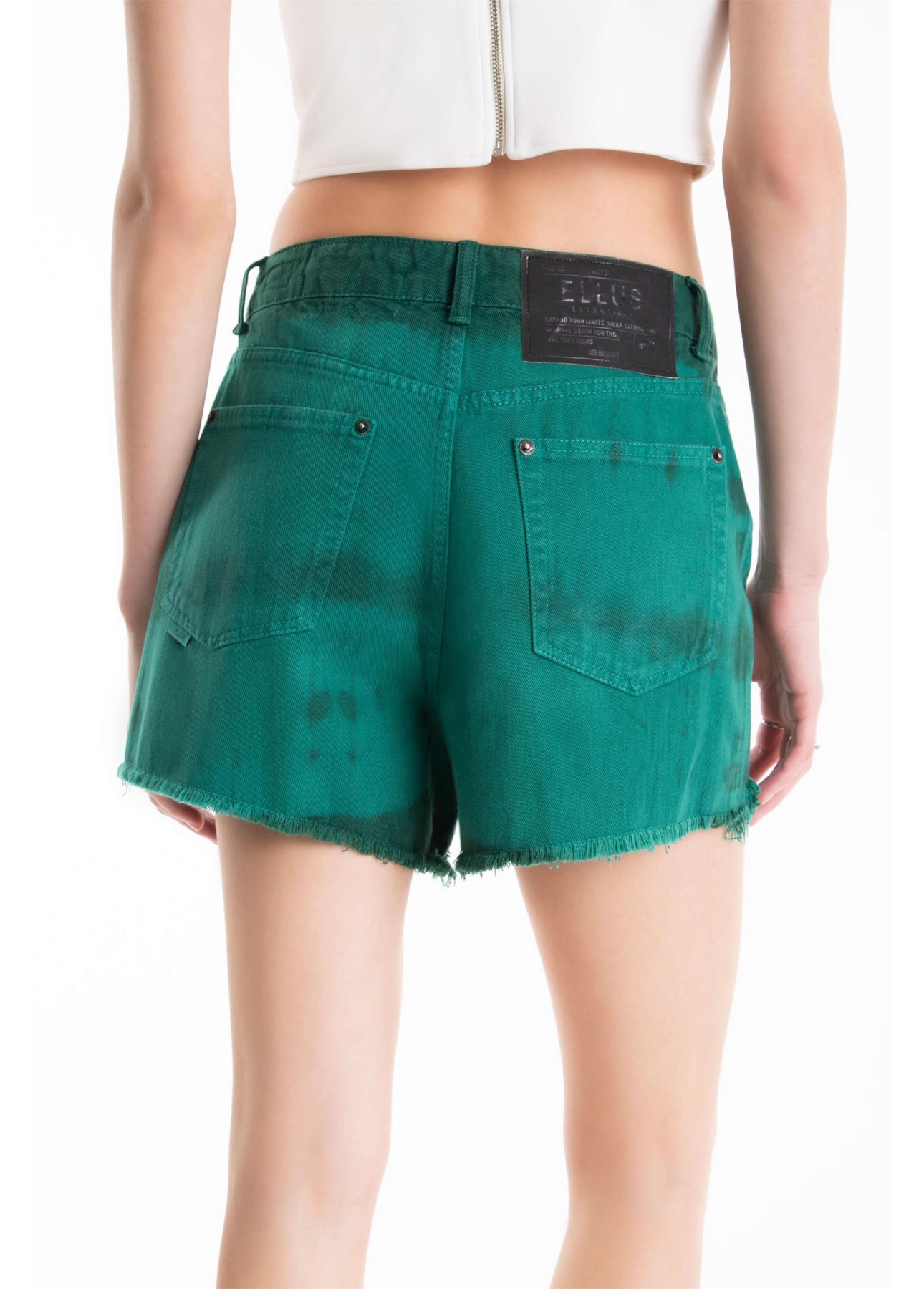 Bermuda White Denim Summer Bicolor Verde Army
