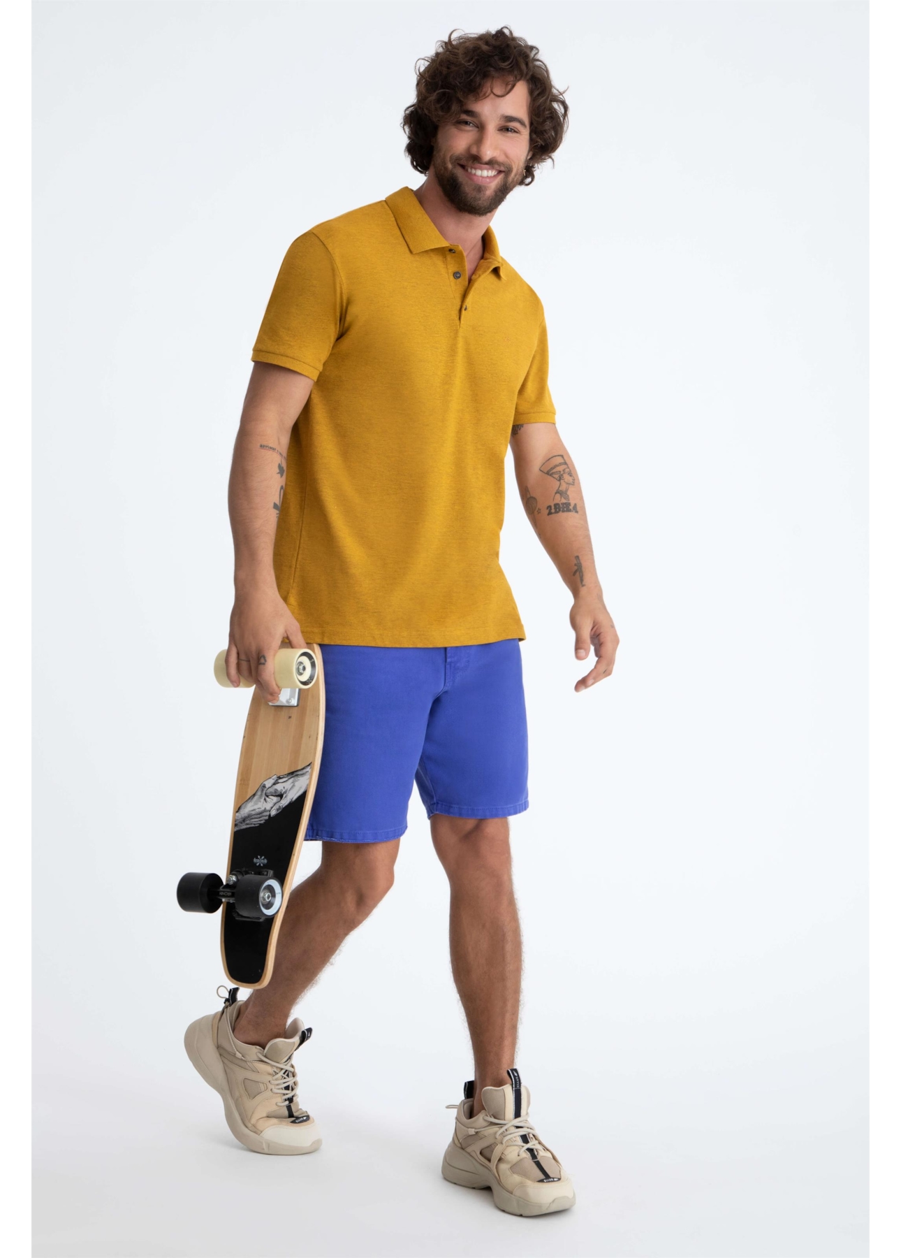 Bermuda White Denim Urban Azul Bic