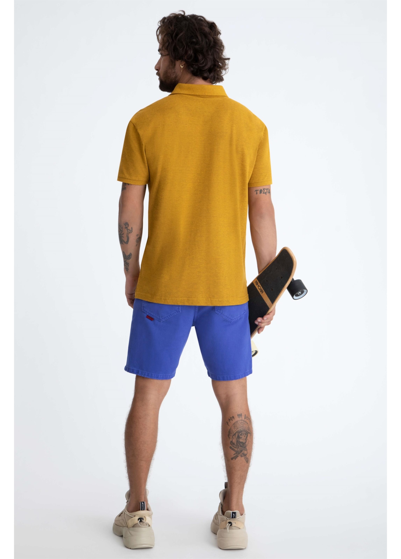 Bermuda White Denim Urban Azul Bic