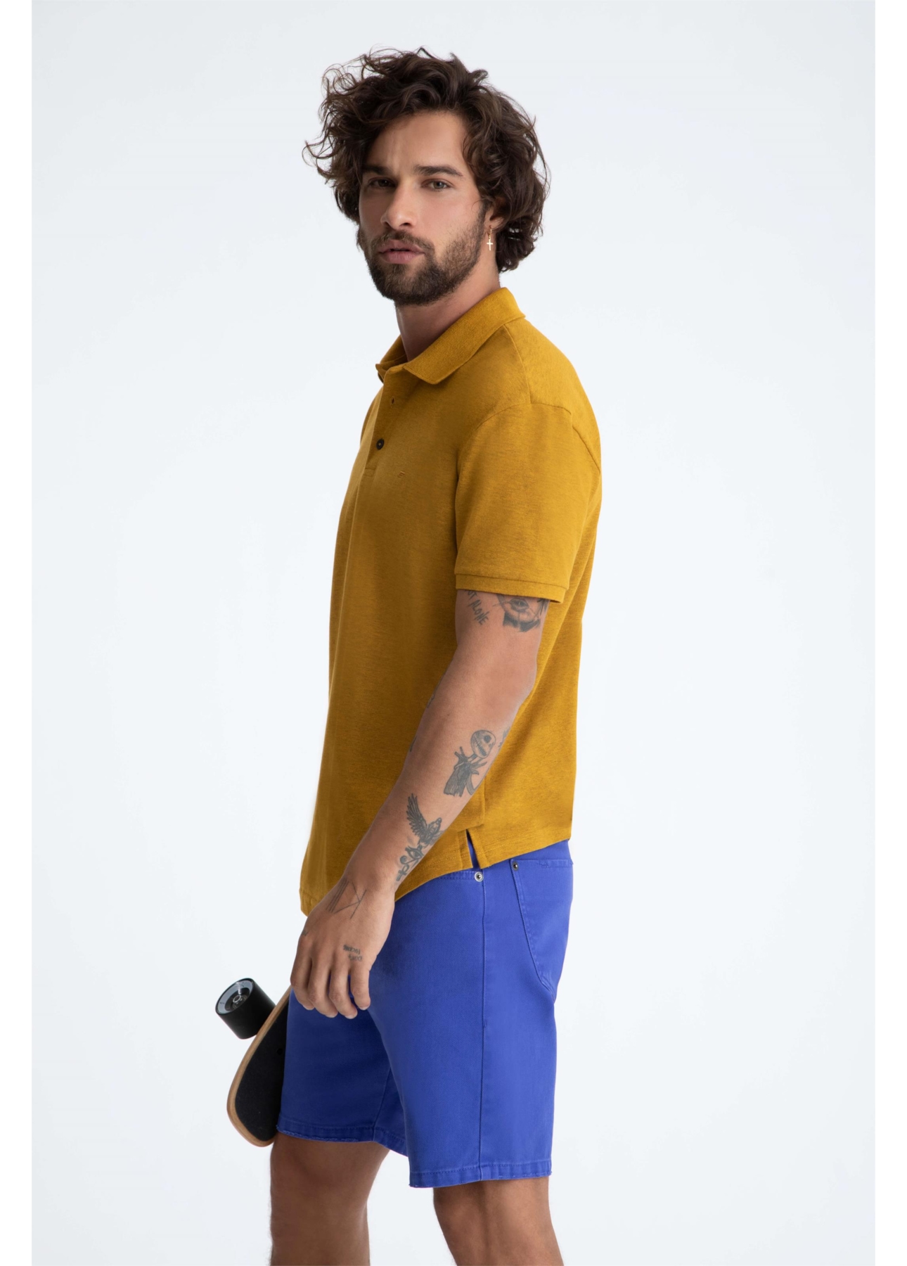 Bermuda White Denim Urban Azul Bic