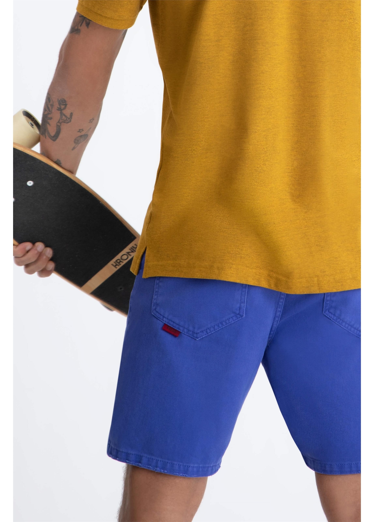 Bermuda White Denim Urban Azul Bic