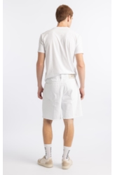 Bermuda White Denim Wide Filigrana Branco