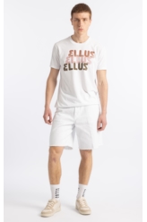Bermuda White Denim Wide Filigrana Branco