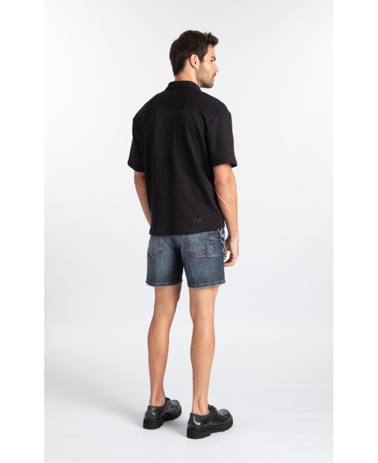 Bermudas Visco Indigo Elastic Filigrana Lav.Escuro