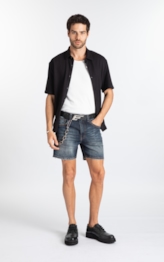Bermudas Visco Indigo Elastic Filigrana Lav.Escuro