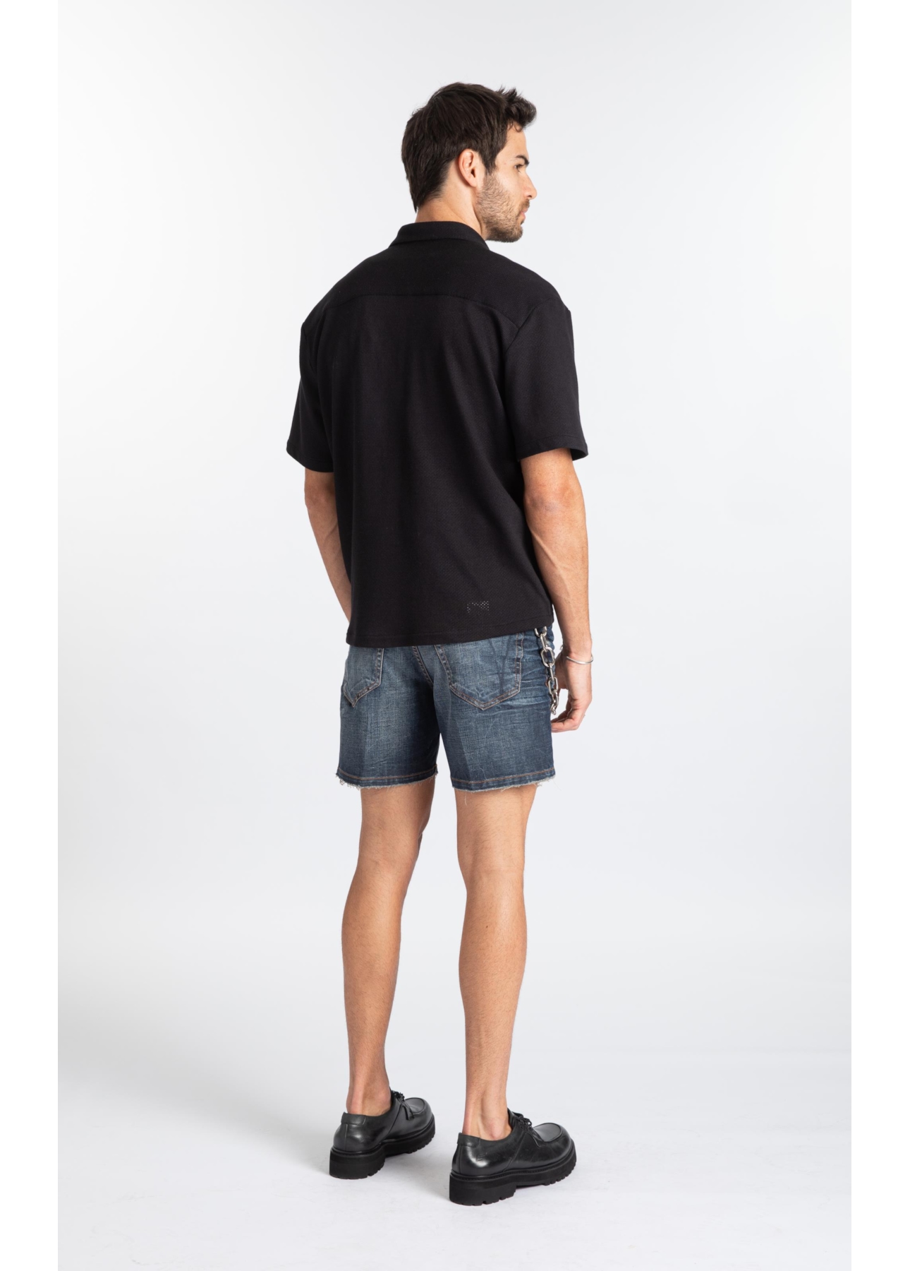 Bermudas Visco Indigo Elastic Filigrana Lav.Escuro