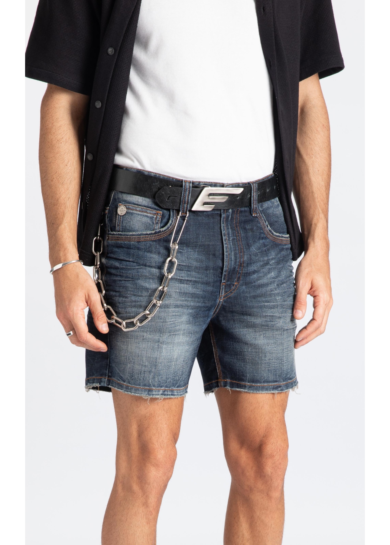 Bermudas Visco Indigo Elastic Filigrana Lav.Escuro