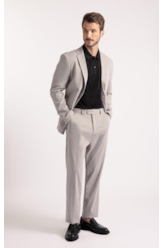 Blazer Interlock Knitted Cinza Claro