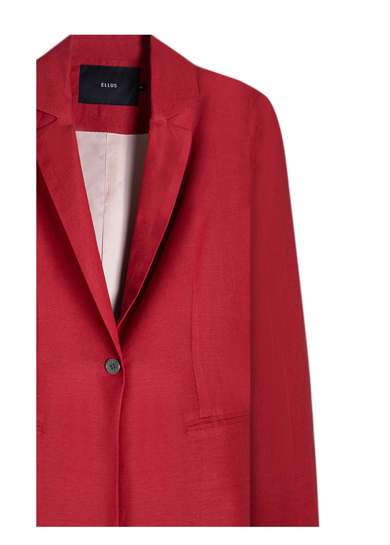 Blazer Linen Blend Blazer Oversized Bordeaux