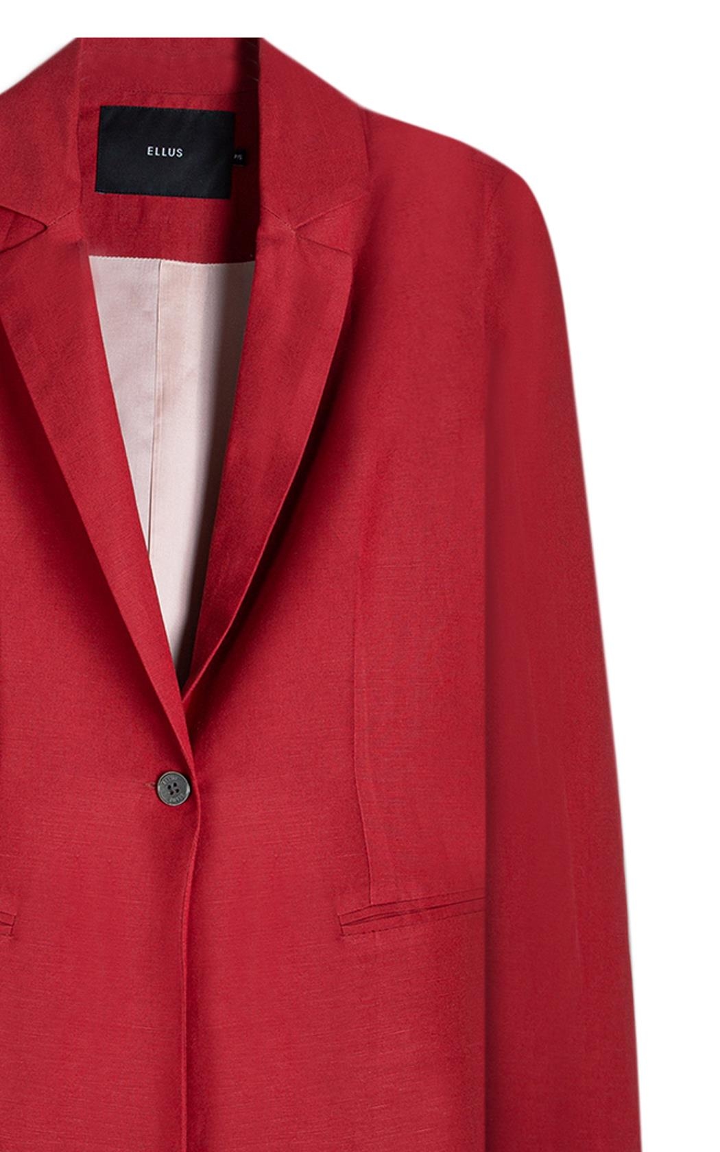 Blazer Linen Blend Blazer Oversized Bordeaux