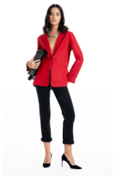 Blazer Linen Blend Blazer Oversized Bordeaux