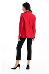 Blazer Linen Blend Blazer Oversized Bordeaux