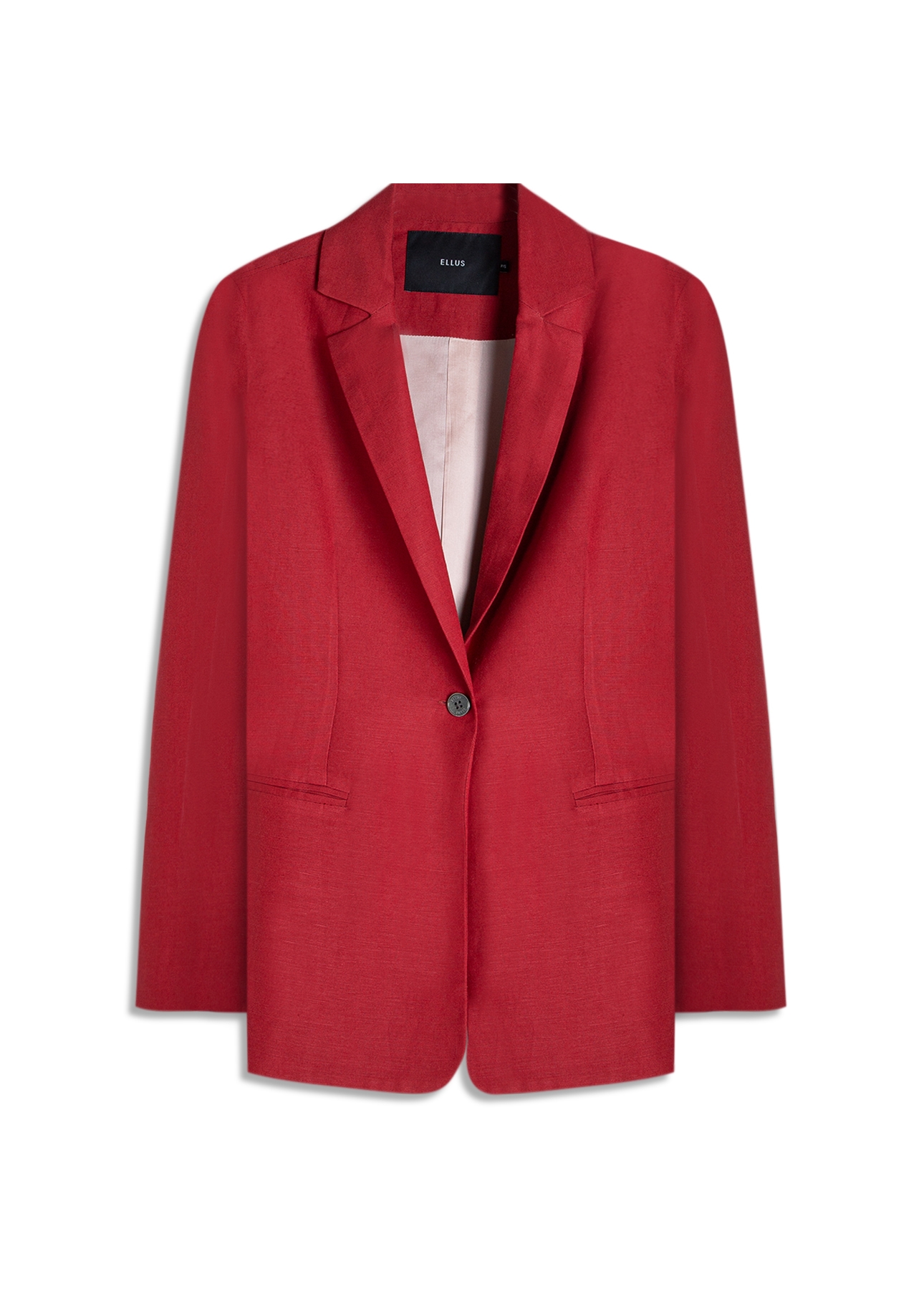 Blazer Linen Blend Blazer Oversized Bordeaux