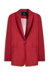 Blazer Linen Blend Blazer Oversized Bordeaux