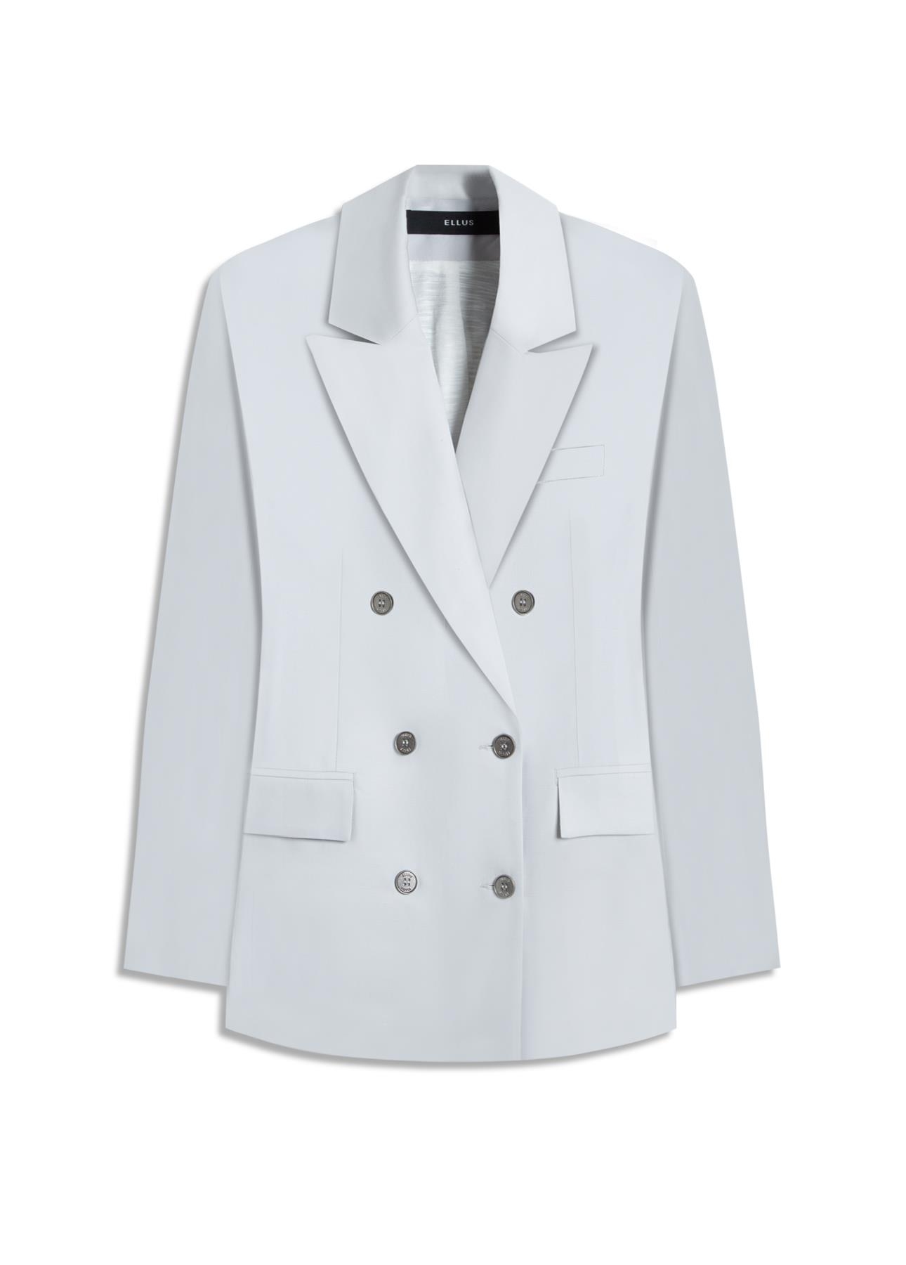 Blazer Linen Blend Oversized Silver