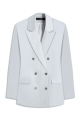 Blazer Linen Blend Oversized Silver