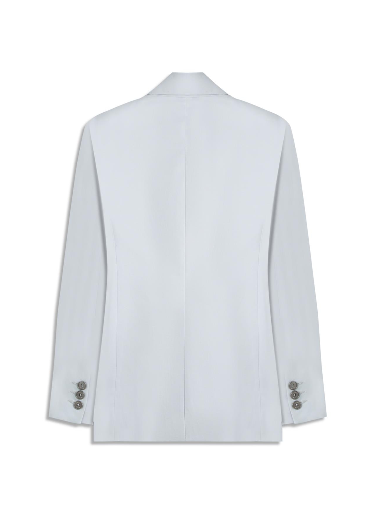 Blazer Linen Blend Oversized Silver