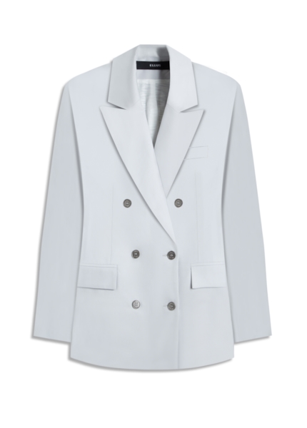 Blazer Linen Blend Oversized Silver