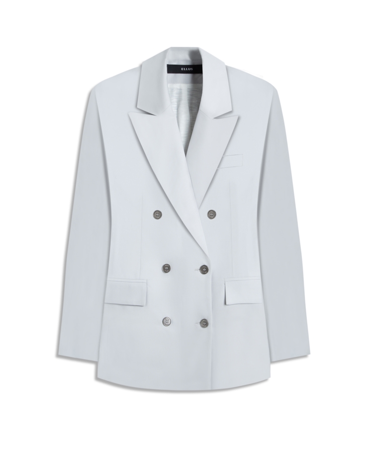 Blazer Linen Blend Oversized Silver