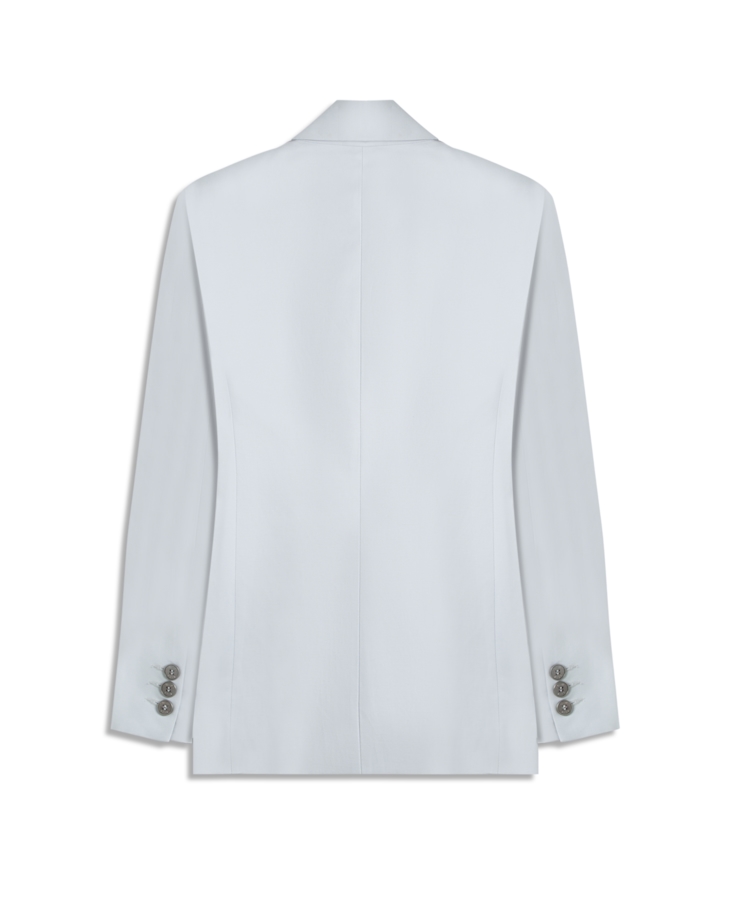 Blazer Linen Blend Oversized Silver