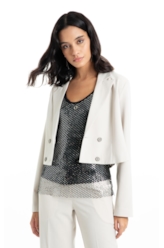 Blazer Tailoring Cropped Areia