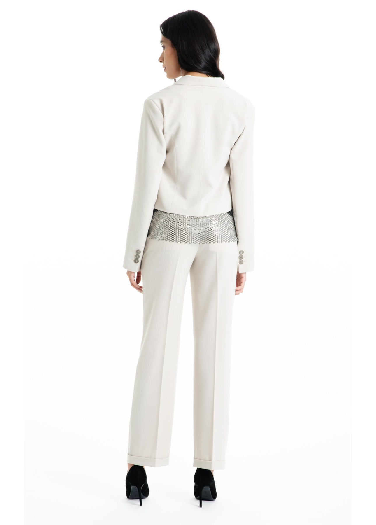Blazer Tailoring Cropped Areia