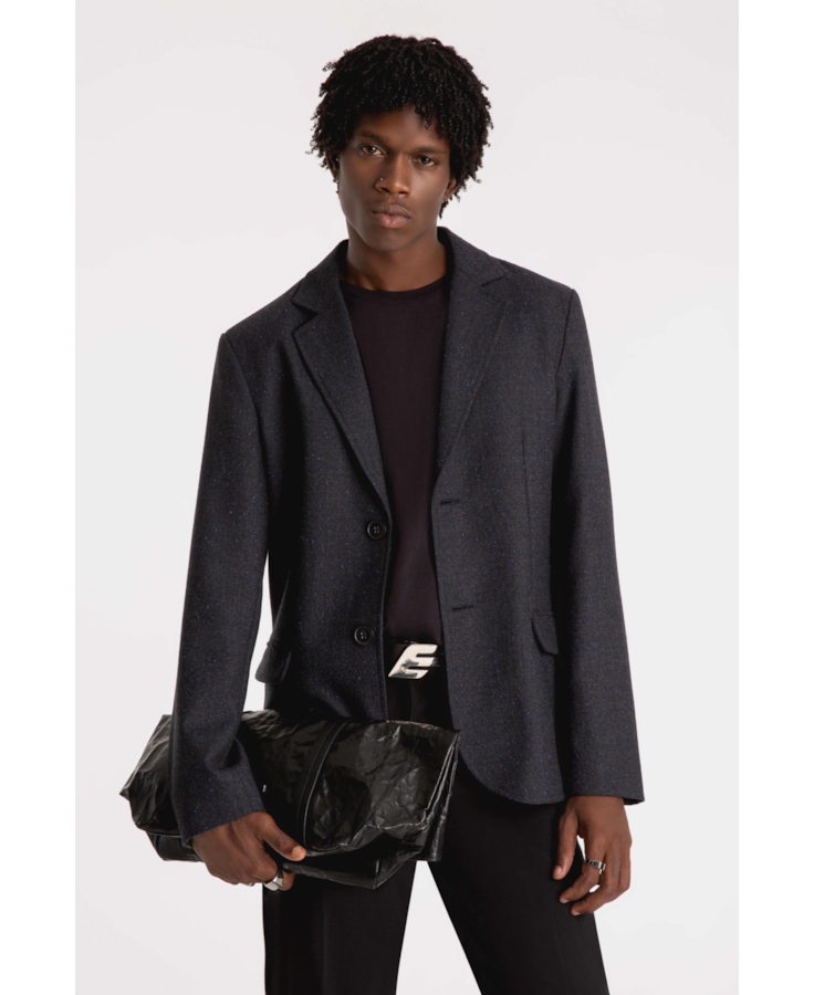 Blazer Wool Tailoring Dark Navy Mescla