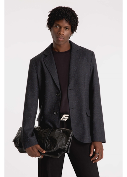 Blazer Wool Tailoring Dark Navy Mescla
