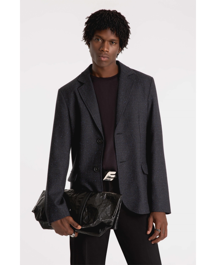 Blazer Wool Tailoring Dark Navy Mescla