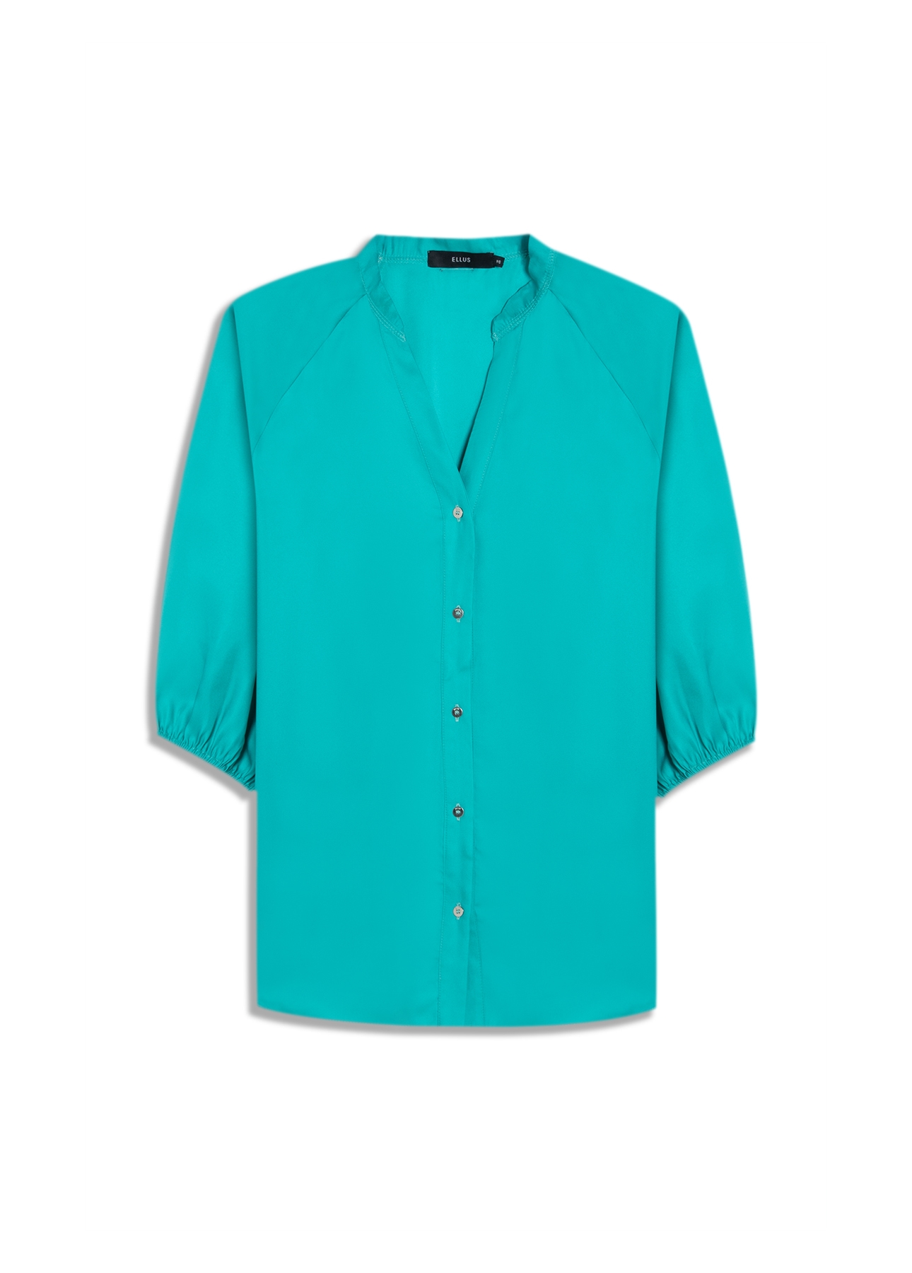 Blusa Acetinada Raglan Long Shirt Verde Agua