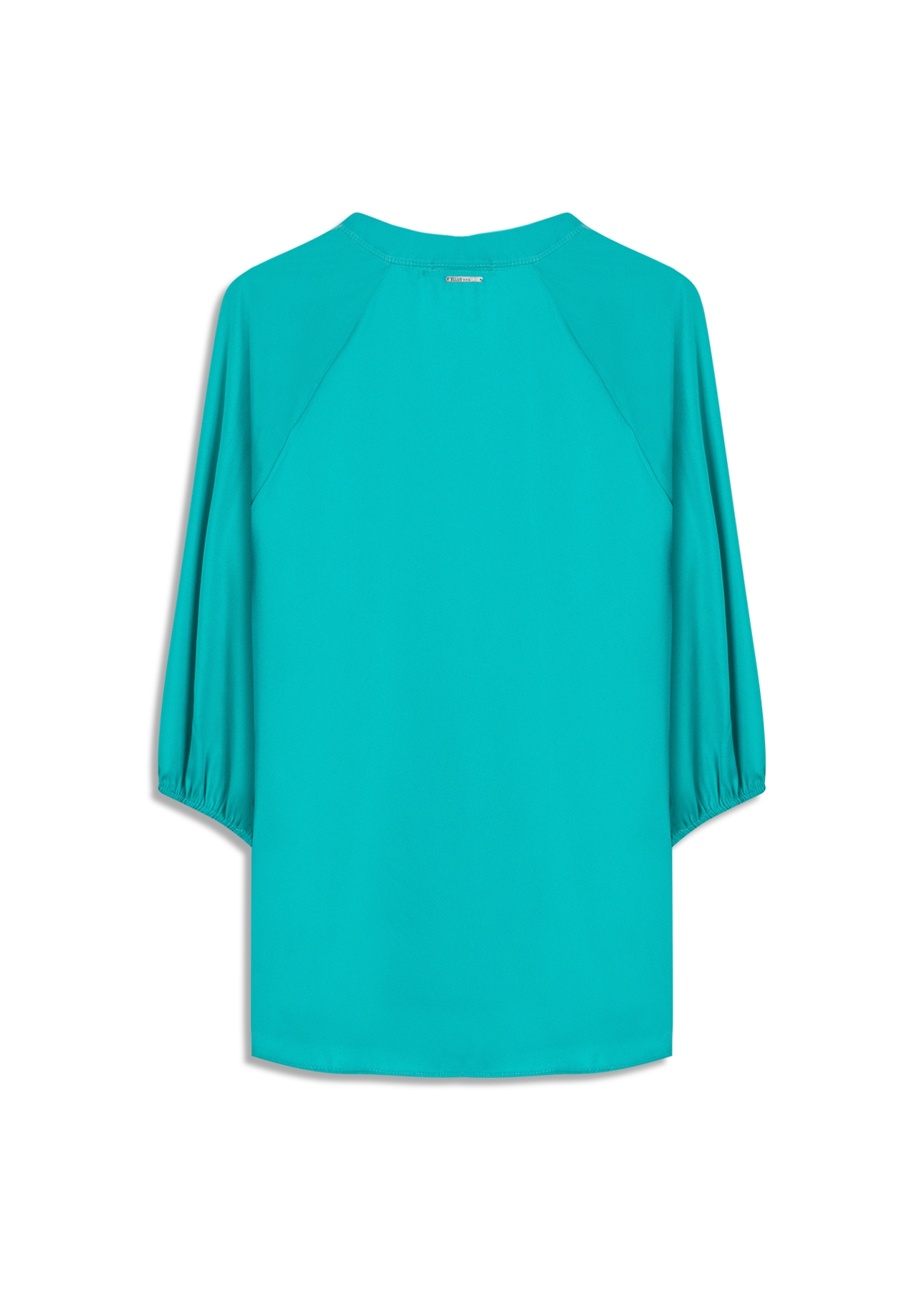 Blusa Acetinada Raglan Long Shirt Verde Agua