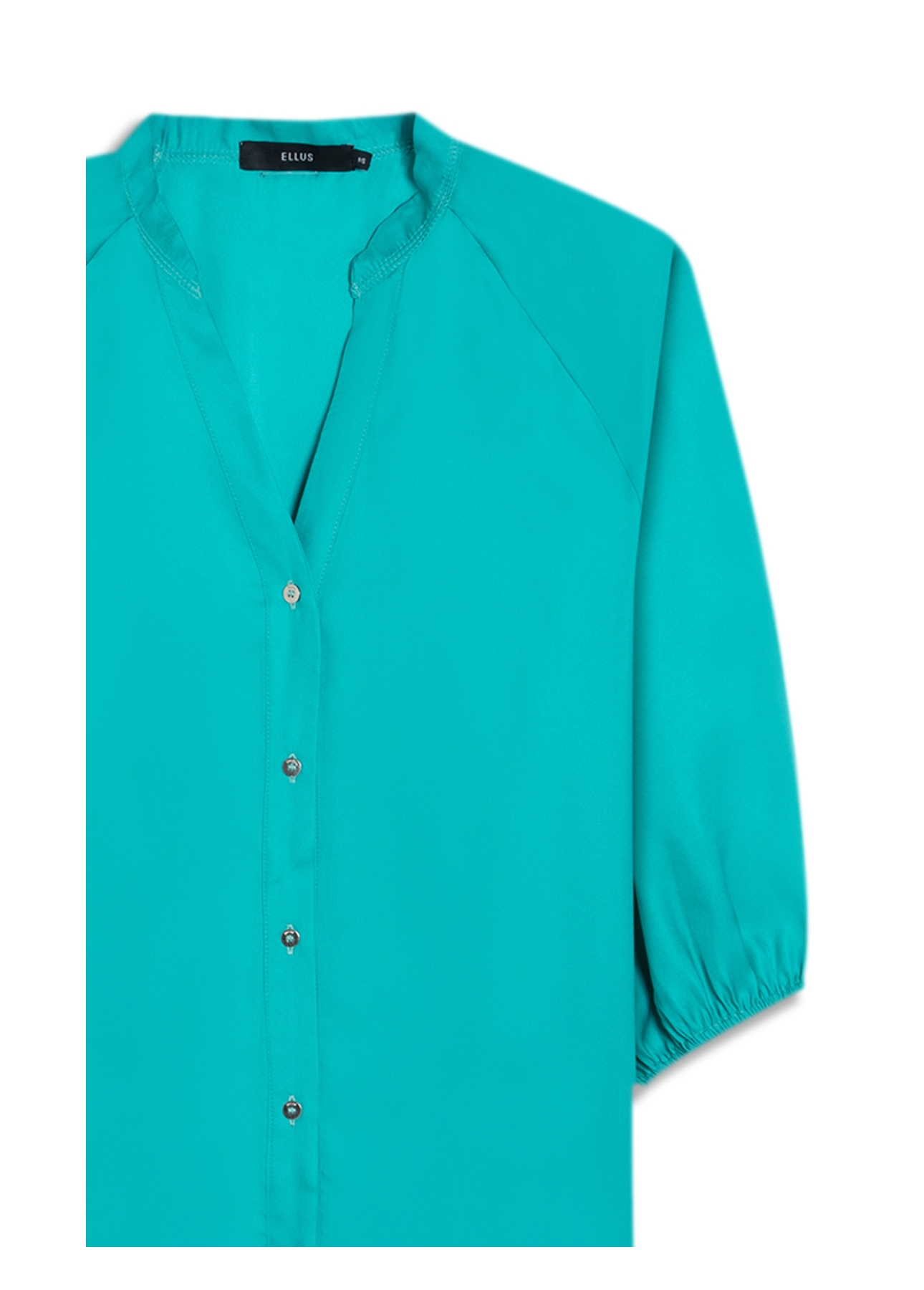 Blusa Acetinada Raglan Long Shirt Verde Agua