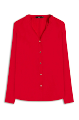 Blusa Acetinada Raglan Long Shirt Vermelho