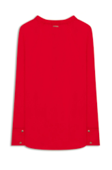 Blusa Acetinada Raglan Long Shirt Vermelho