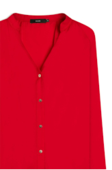 Blusa Acetinada Raglan Long Shirt Vermelho
