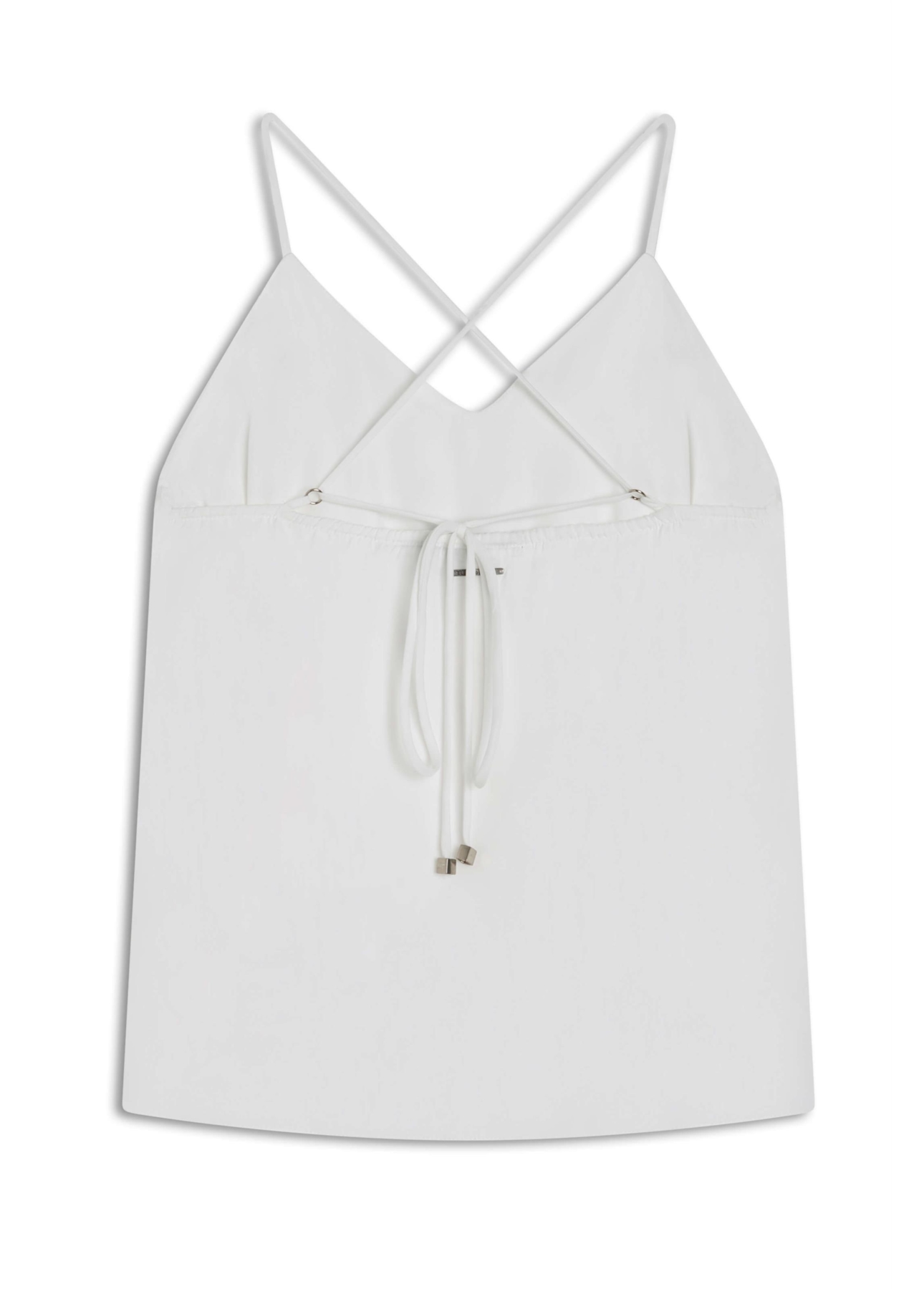 Blusa Acetinada Sleeveless Adjustment Branco
