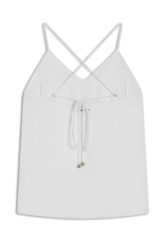 Blusa Acetinada Sleeveless Adjustment Branco
