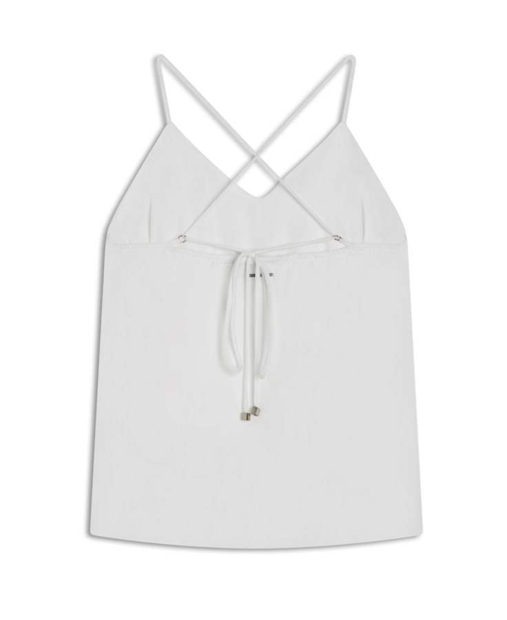 Blusa Acetinada Sleeveless Adjustment Branco